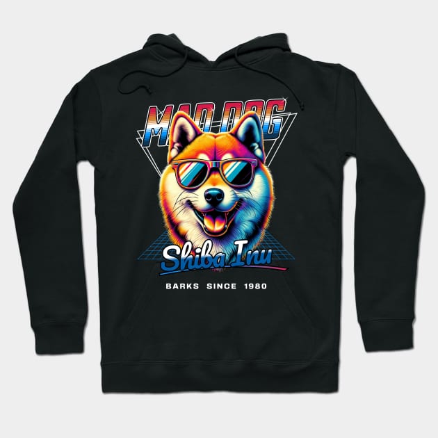 Mad Dog Shiba Inu Dog Hoodie by Miami Neon Designs